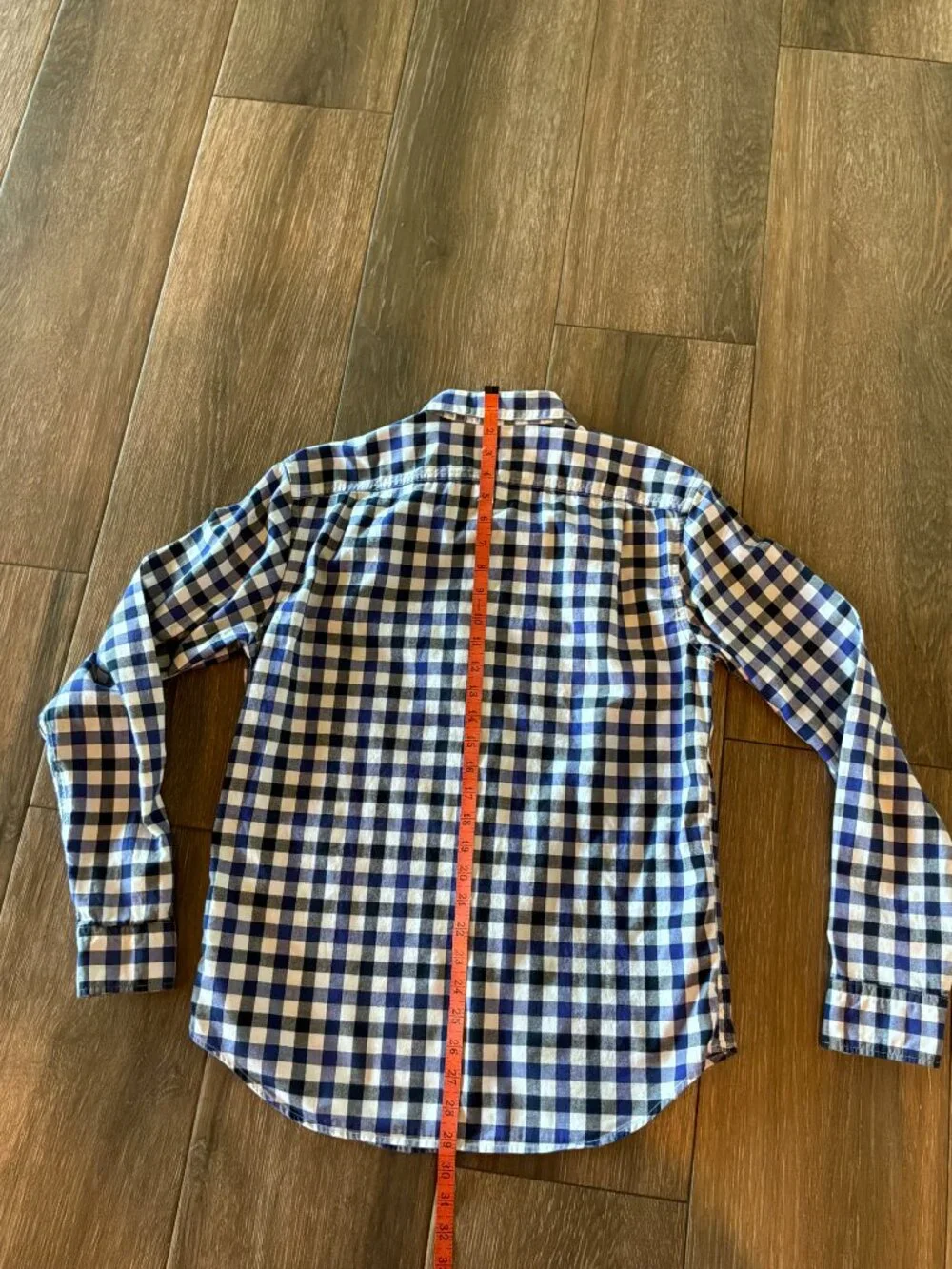 Banana Republic Men's Luxe Flannel Camden Fit blue/white check shirt size small